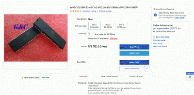 Fake W65C02 eBay Listing