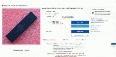 Fake W65C02 eBay Listing