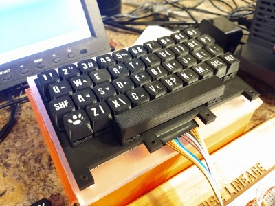 A photo of the keyboard as finished. The current layout looks more Sinclair than Commodore.