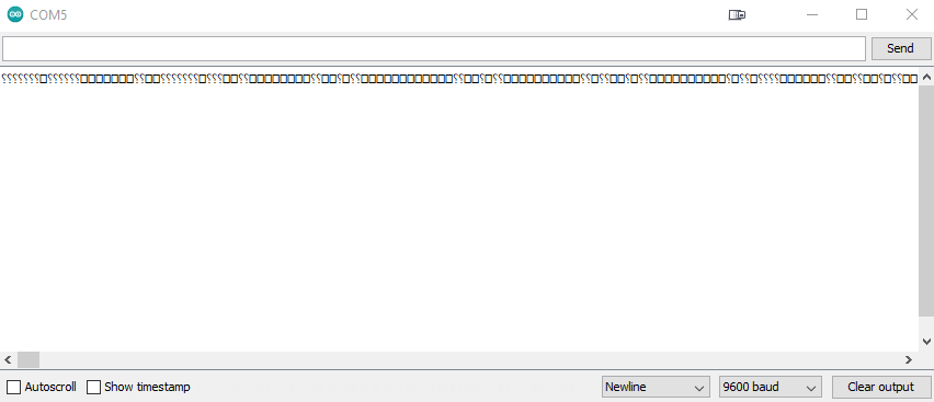 Serial Monitor receiving data.