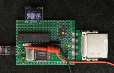 ASCII table displayed on 128x64 OLED LED display