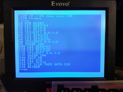 A Cody Basic program showing the SPISHIFT operation.