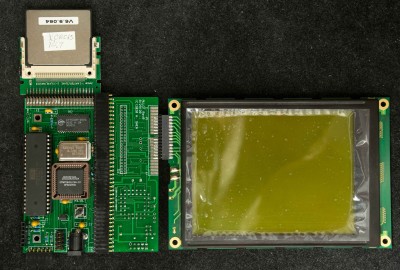 CRC65 SBC with CPLD I/O board driving the UG-32F01 320x240 LCD display