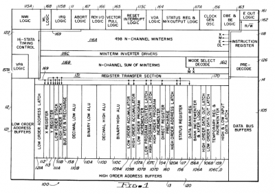 65816 chip floorplan from patent