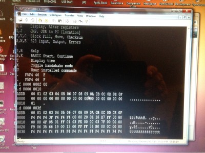 The WDC monitor connected thru a Windows USB terminal.