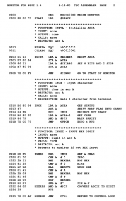 6800 Assembly Language Excerpt.