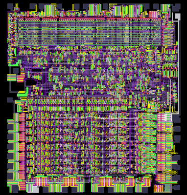 the path from the bottom bit of the databus to the 8th bit of the address bus - pretty much has to cross the entire chip