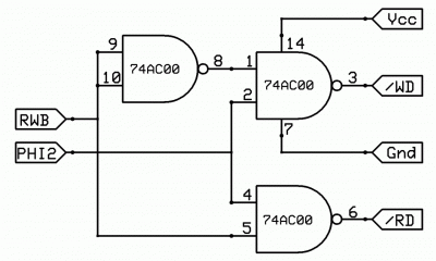 Fully-Qualified Read/Write Circuit — can also be done with 74AHC logic