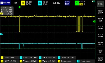 Normal scan code followed by spurious clocks between release code and key