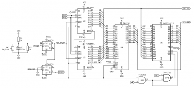 Schematic for 6502 memory preloading circuit