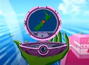 Totally Spies. X-Powder with DNA analyzer. Latter versions have voice activation, holographic conferencing, holographic disguise generation and hover function.