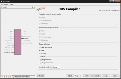 set for sine only, full amplitude
