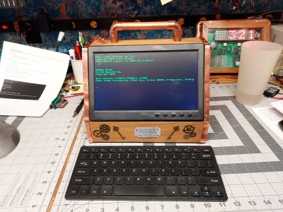 Case with VGA monitor and keyboard