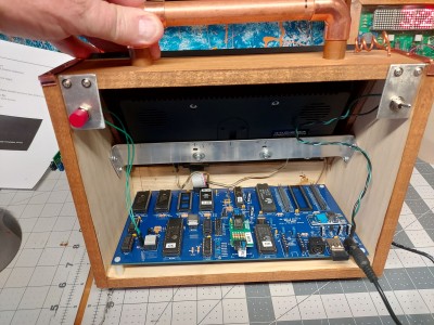 Back of case showing circuit board