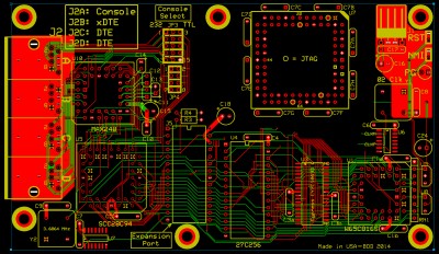 Partial POC V2 PCB layout using an Atmel ATF1508AS CPLD.