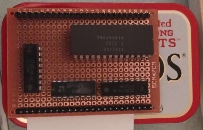 so the fat DIP isnt quite 40pins like the 6502, either way, these boards can run two rows of up to 24, and there is a little room for support chips, Im thinking 6502+RAM on one, and "everything else" on the other, with the two rows of pins basically the address and data 'sides' of the system, though it will map to the physical IC
