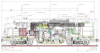 F7 Diesel-Electric Locomotive Side View