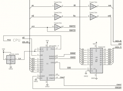 fastpdip6502_cpumodule_glue_pld2.png (39.76 KiB) Viewed 33608 times PLD-based design with 64KB RAM