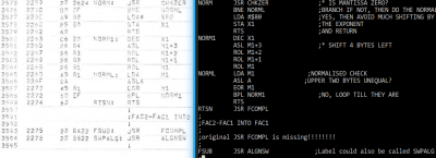 Screenshot of old and new source code to show label mismatch