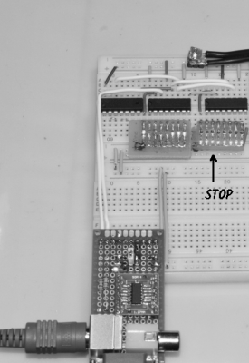 when the cable is removed and the same holes are used for a wire, it fails and Stop bit is lit.