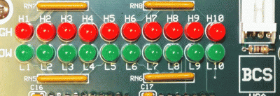 GAL Test Rig Output State LEDs