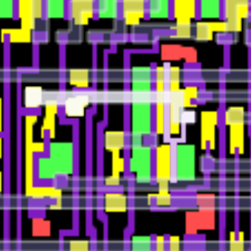 Visual6502 screenshot of ALU inputs with data flowing left to right