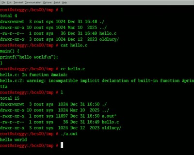Hello, world on Linux with gcc