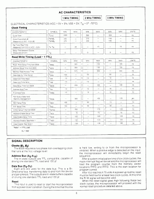 MOS 6509 AC Characteristics