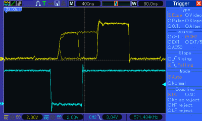 D2 signal level when bus driven by TMS9929