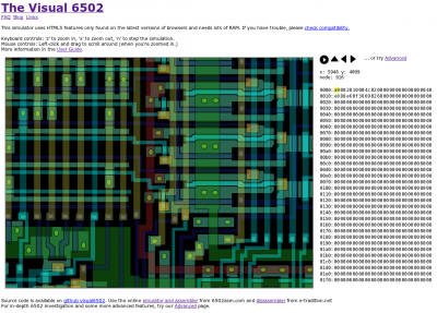 detail of NMOS 6502 chip layout in SVG