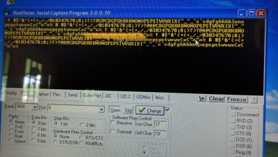 The somewhat garbled output