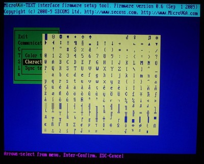 SECONS µVGA Module Code Page 437 Character Set