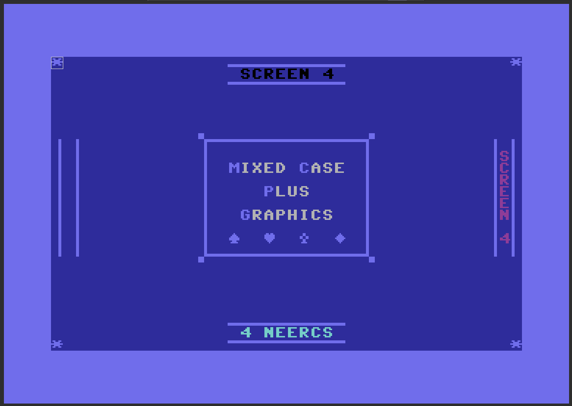 Screen created in online PETSCII editor.