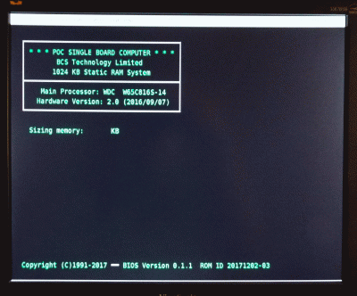 POC V2.0 POST Screen Display