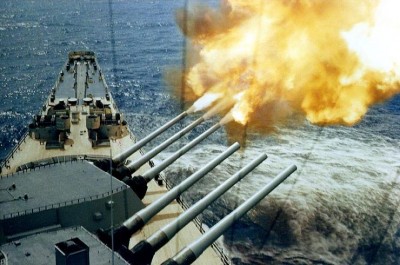 USS Wisconsin In Action