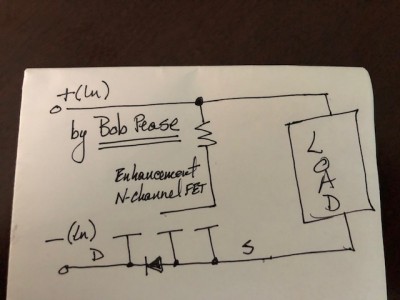 Bob Pease MOSFET-based Reverse Polarity Circuit