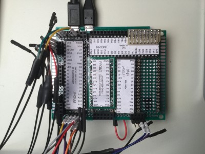 65C816 board on BlackIce II with logic analyzer attached.