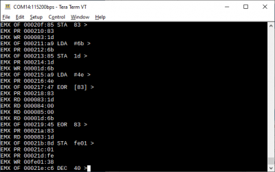 816 executing EOR [83] in CPU type detection code.